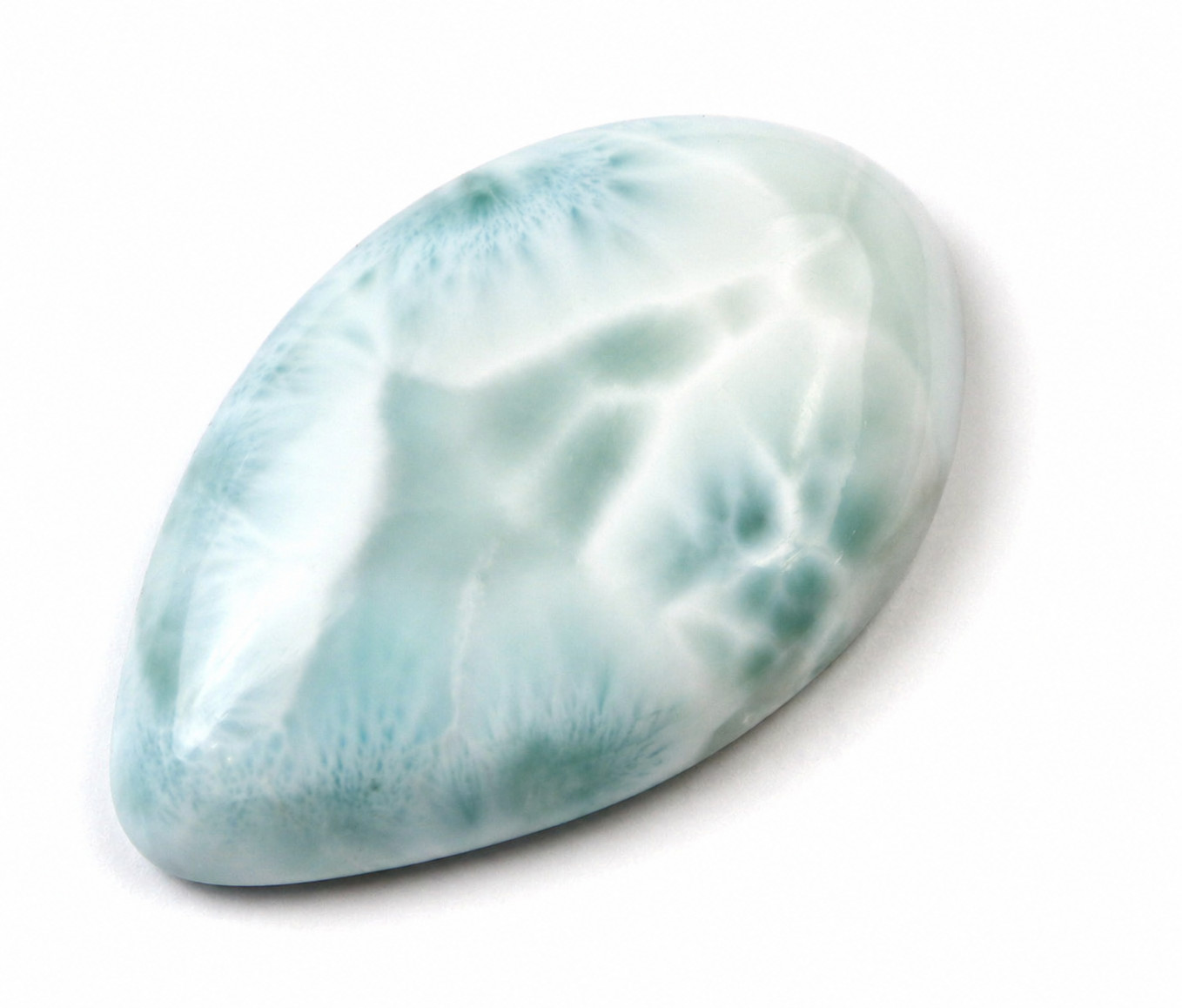 Biggest 1.8 inch Natural Light Blue Larimar Pear Cabochon 44mm