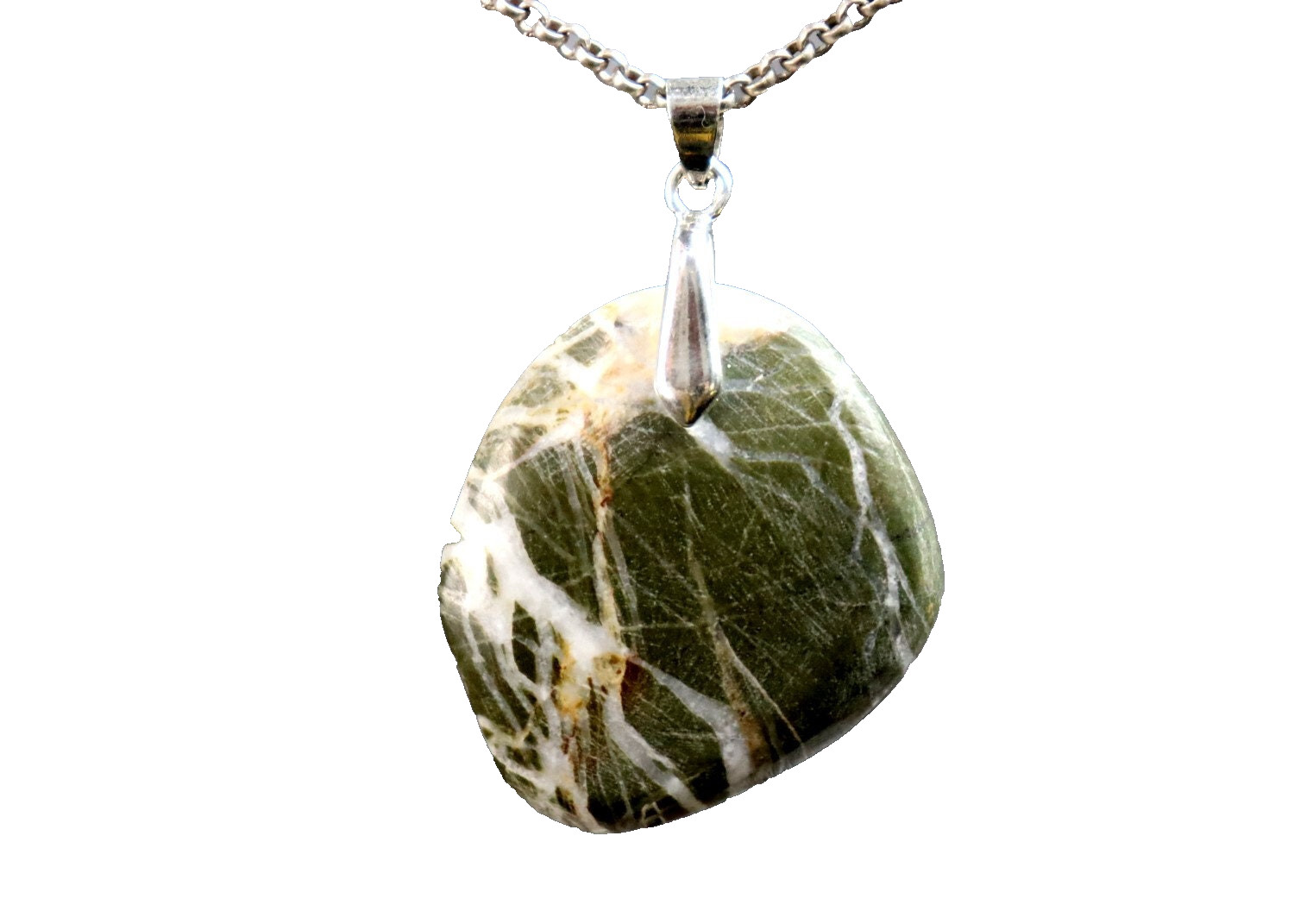 Charming Design 2 inch big Natural Black Zebra Jasper Pendant 23g