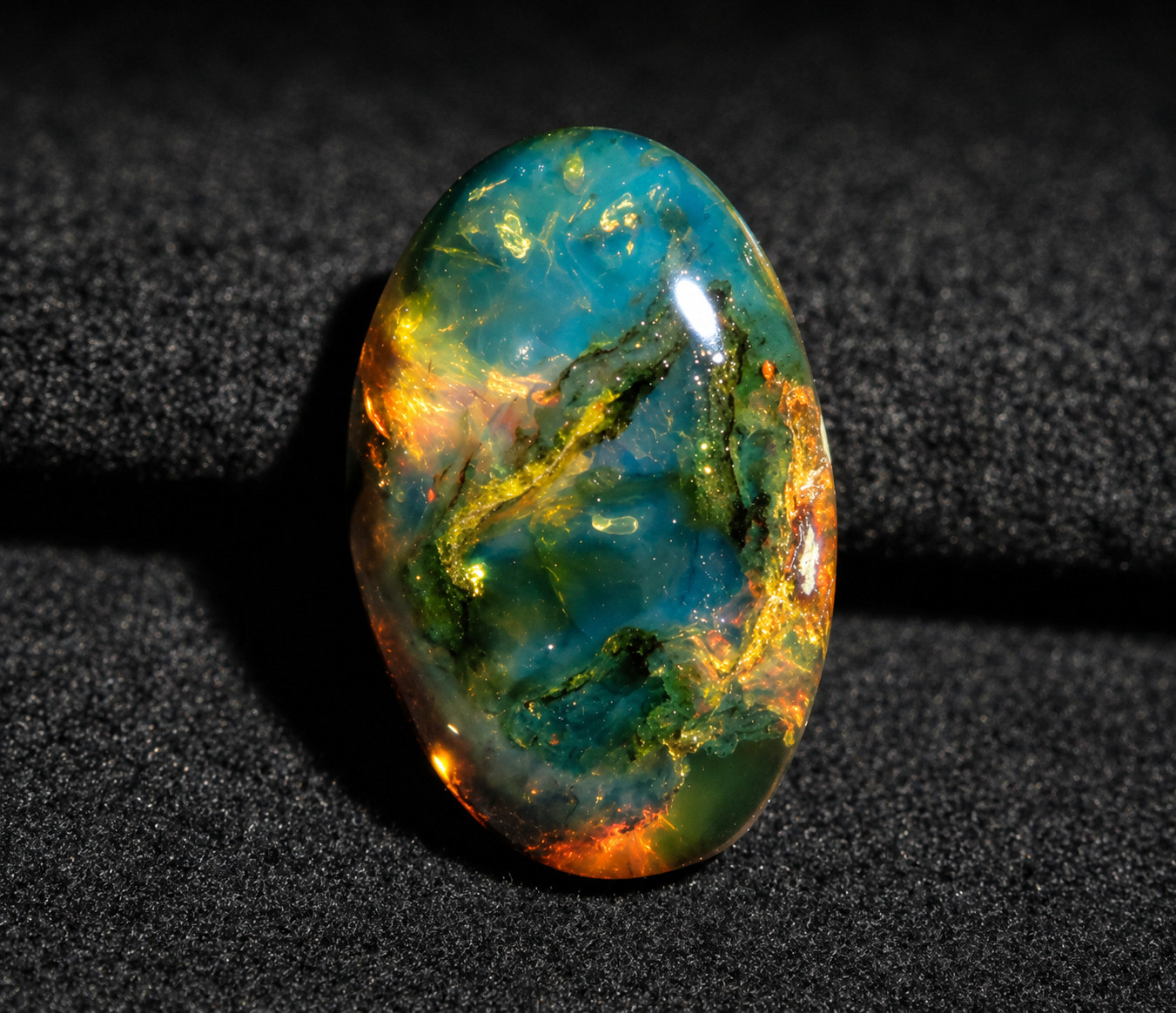 Rarest Natural Dominican Translucent Ocean Blue Amber Polished Stone 21mm