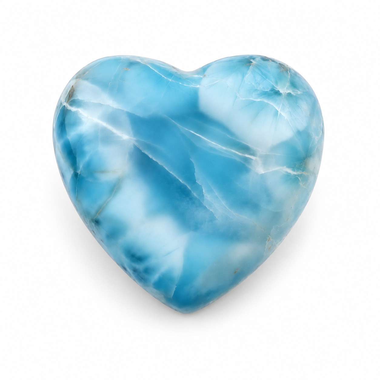 Genuine Beautiful Sky Blue Larimar Heart Cabochon 35mm
