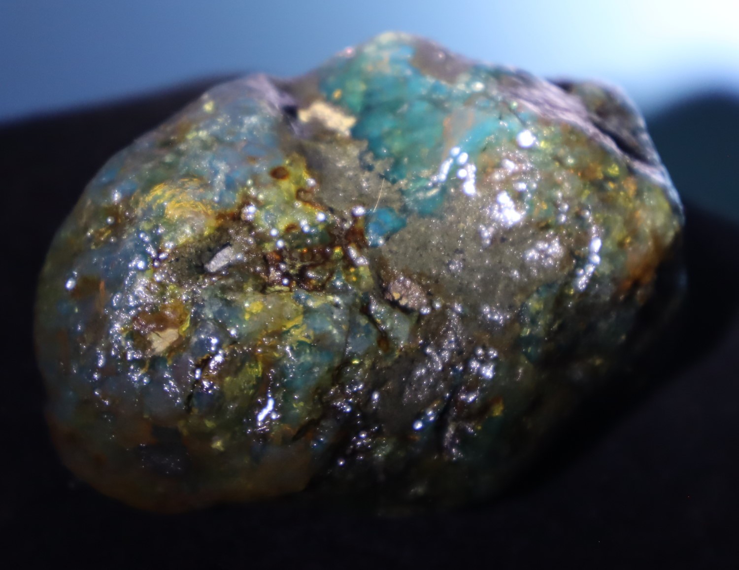 Beautiful Natural Dominican Translucent Green Blue Amber Rough Specimen 81mm 96g