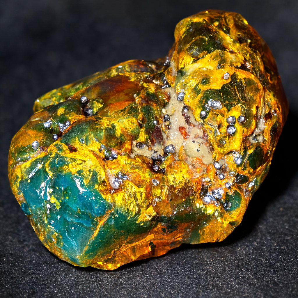 Splendid Natural Dominican Clear Green Blue Amber Rough Specimen 52mm 31.6g