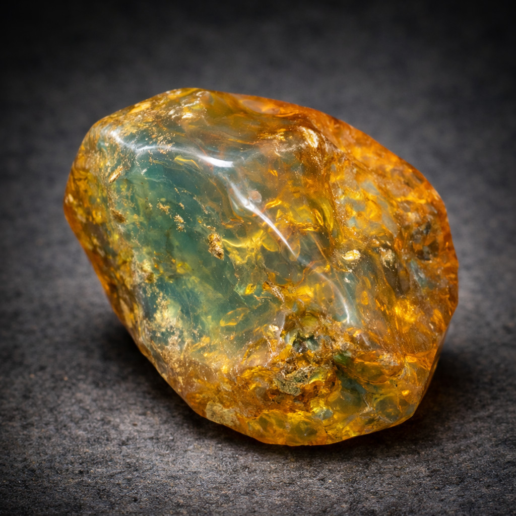 Natural Dominican Clear Yellow Light Blue Amber Rough Specimen 55mm 38g