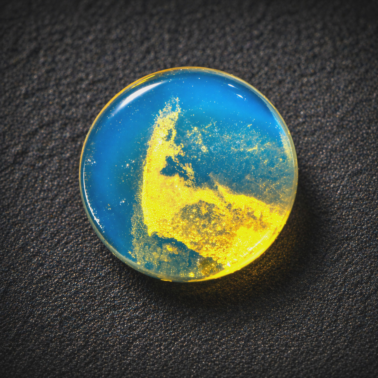 Exquisite Natural Dominican Clear Sky Blue Amber Polished Round Cab Stone 14mm