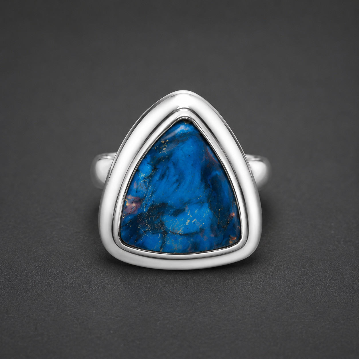 Genuine Authentic Blue Amber solid 925 Sterling Silver Ring US#12.75 mens unisex