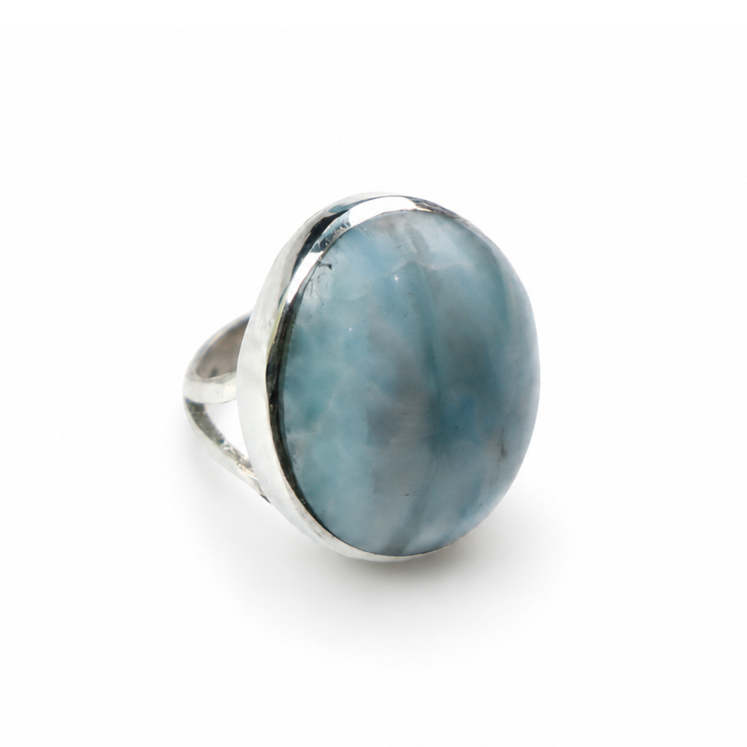 Handmade Sky Blue Larimar 925 Sterling Silver Ring #6.5