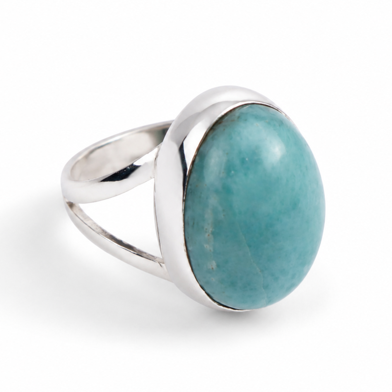 Artisan Made Sea Blue Larimar 925 Sterling Silver Ring #7.5