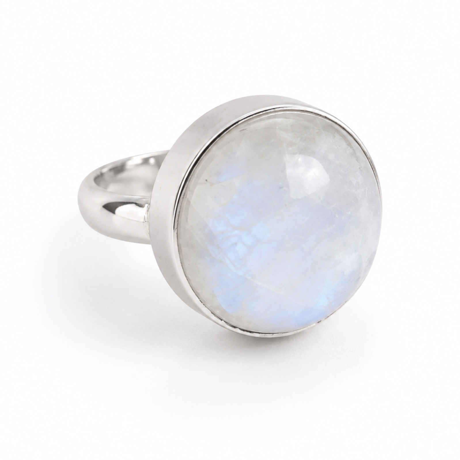 Master Crafted Purple White Moonstone 925 Sterling Silver Ring #8.25