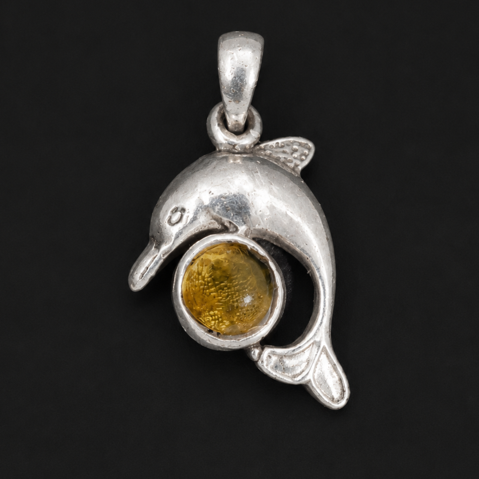 Natural Translucent Light Yellow Dominican Amber 925 Sterling Silver Pendant