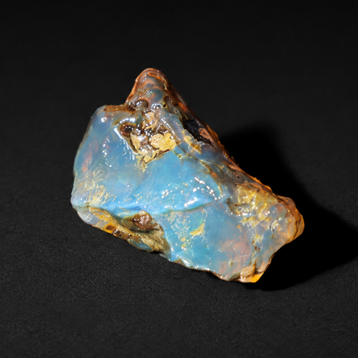 Authentic Crystal Clear Sky Blue Dominican Amber Natural 26mm 2.9g