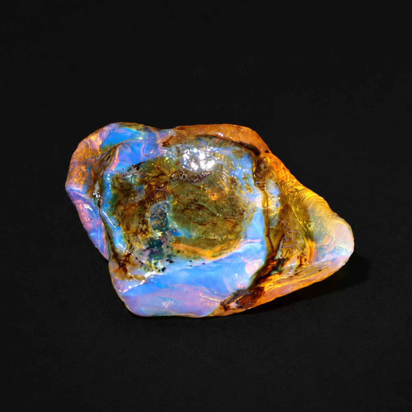 Exclusive Crystal Clear Premium Blue Dominican Amber Natural 36mm 5.5g