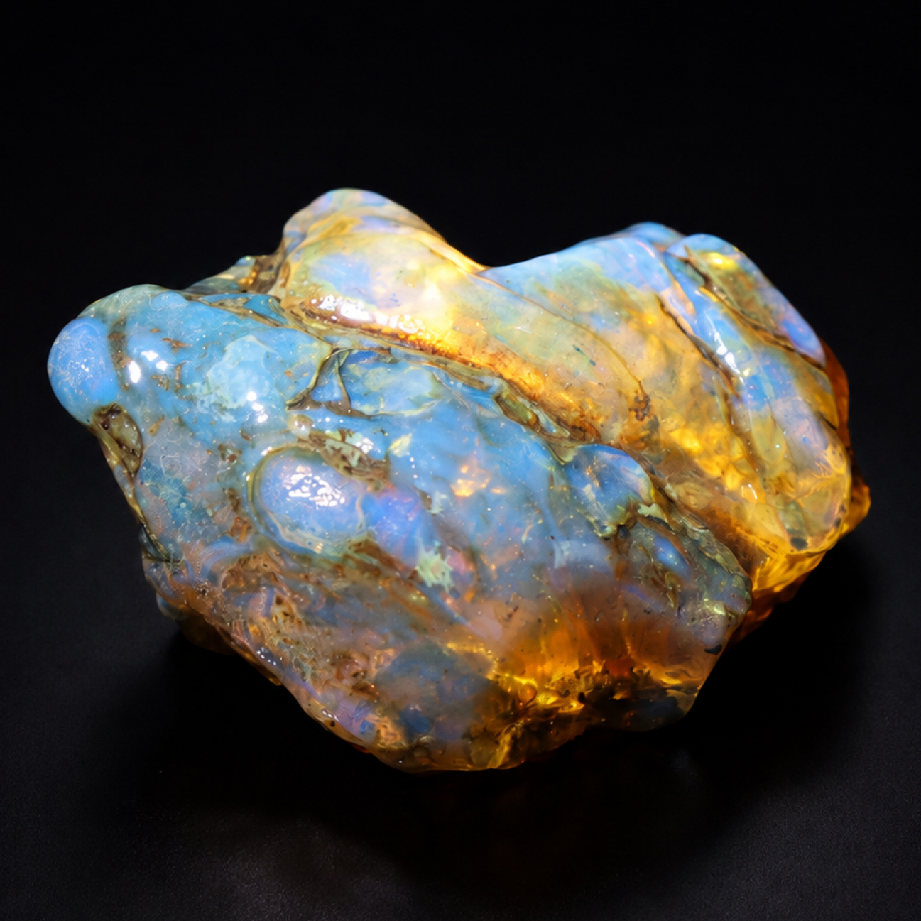 Pure Natural Clear Sky Blue Dominican Amber Stones 55mm 23.2g
