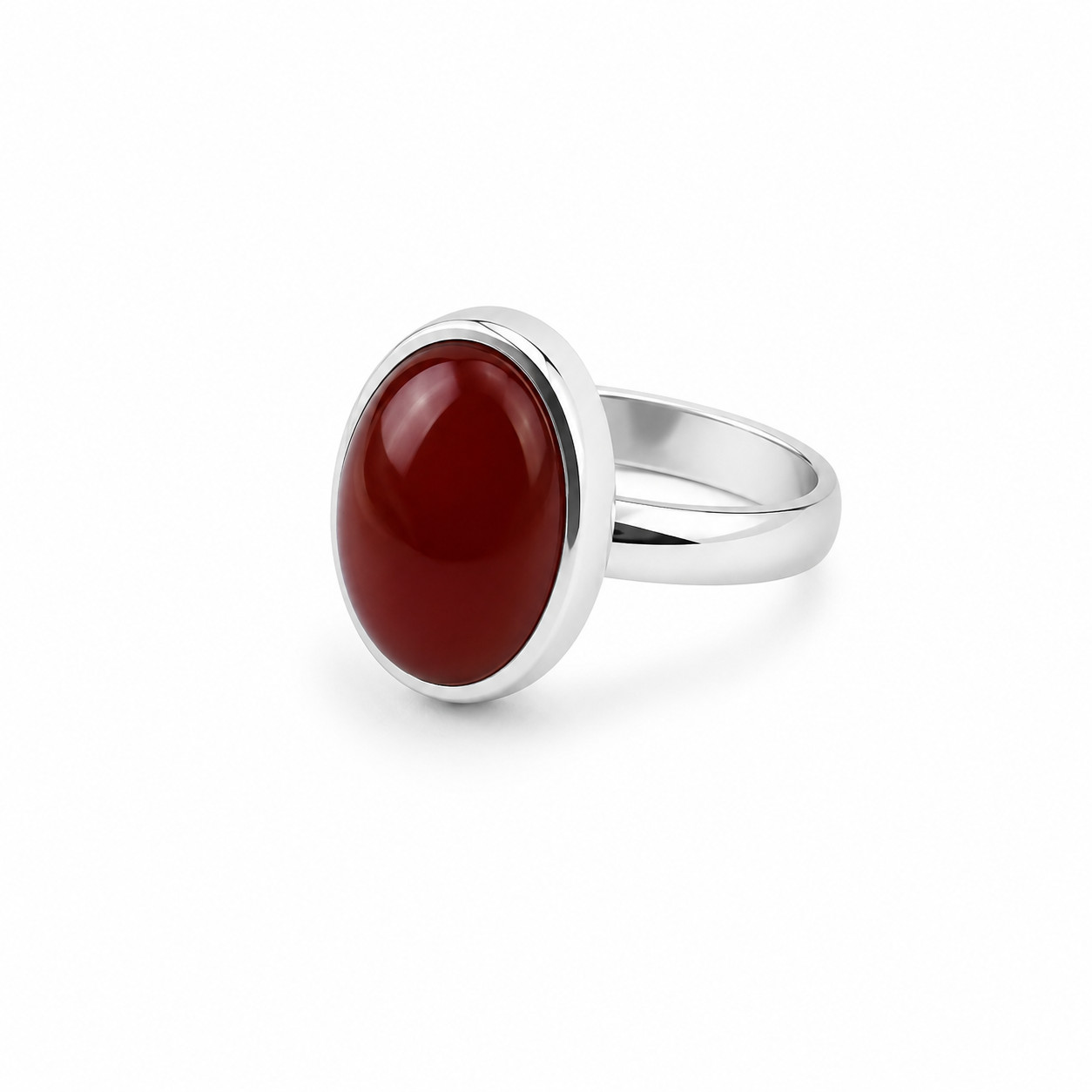 Beautiful Exquisite Red Red Jasper 925 Sterling Silver Oval Cabochon Ring #8.25