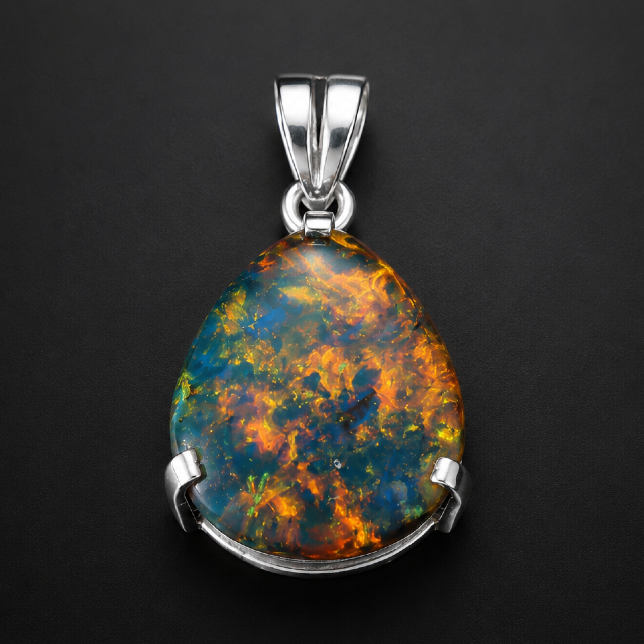 Naturally Beautiful Clear Vegtable Blue 925 Sterling Silver Dominican Amber Pend