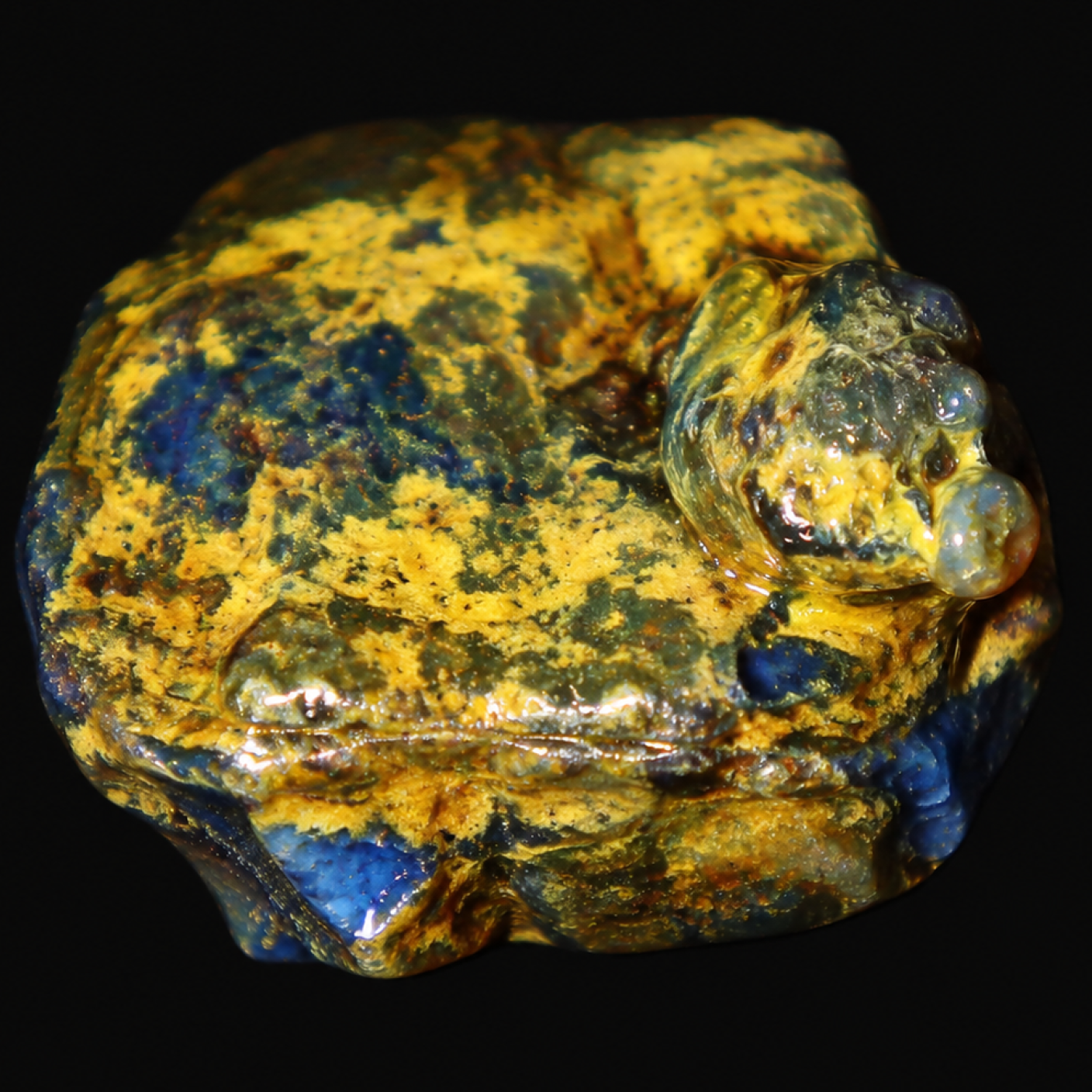 Translucent deep blue Natural Dominican Amber rough Rough Specimen 56 mm