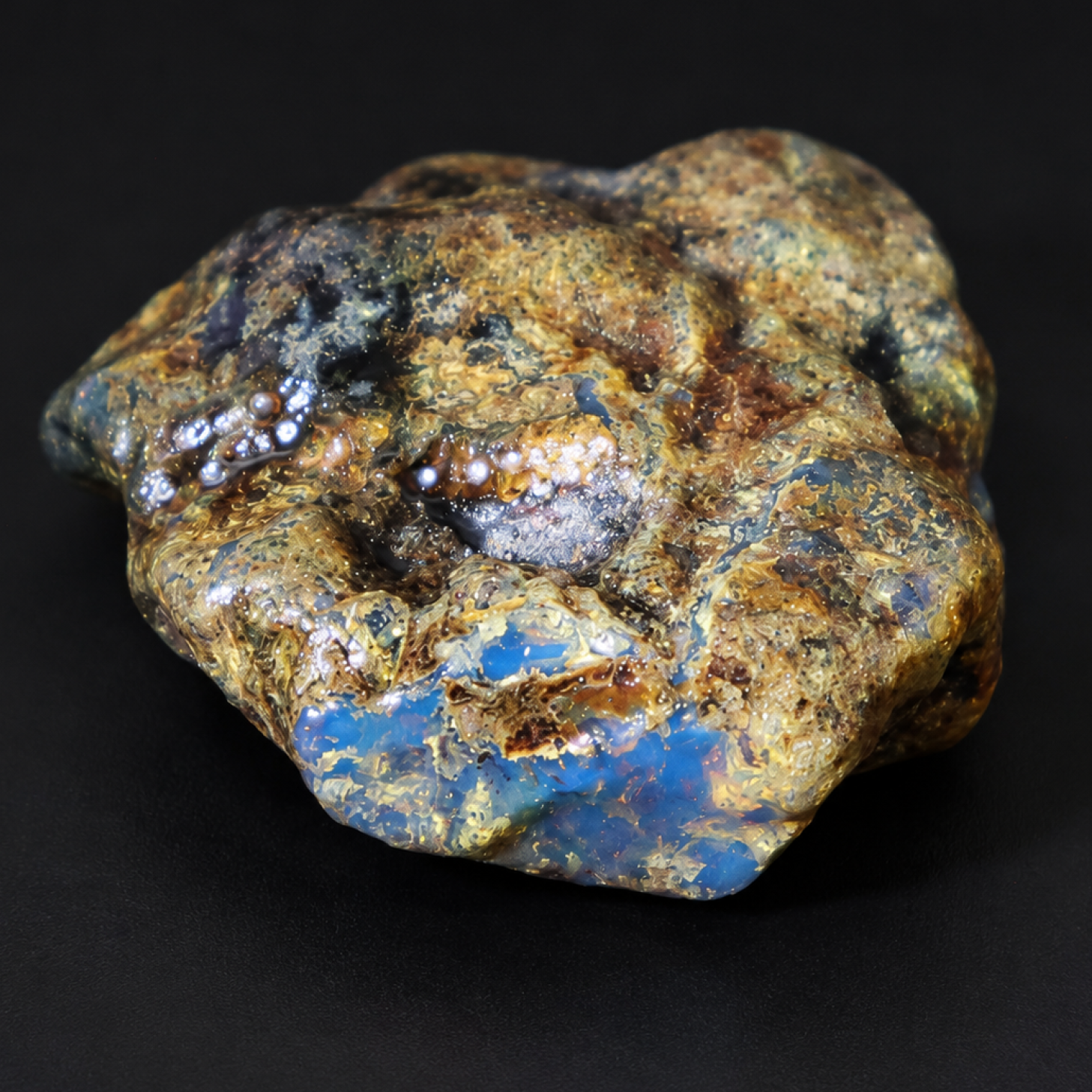 Translucent deep blue Natural Dominican Amber rough Rough Specimen 43 mm