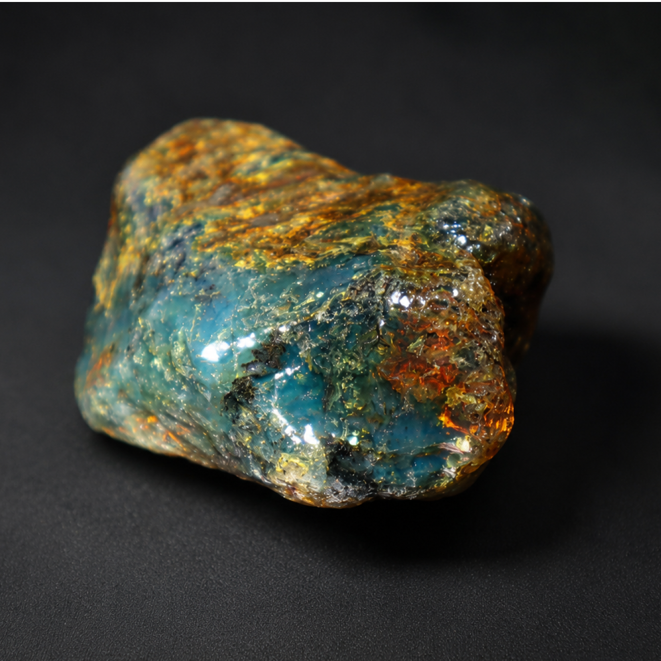 Clear green blue Natural Dominican Amber rough Rough Specimen 52 mm