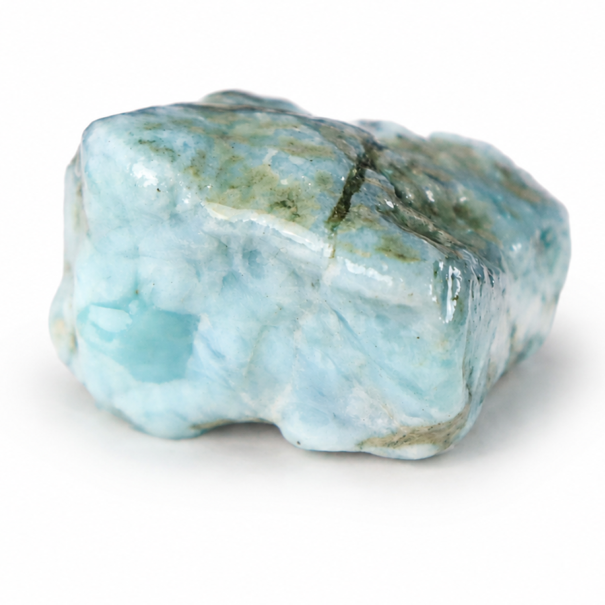 light blue Natural Dominican Larimar chunk Rough Specimen 40 mm