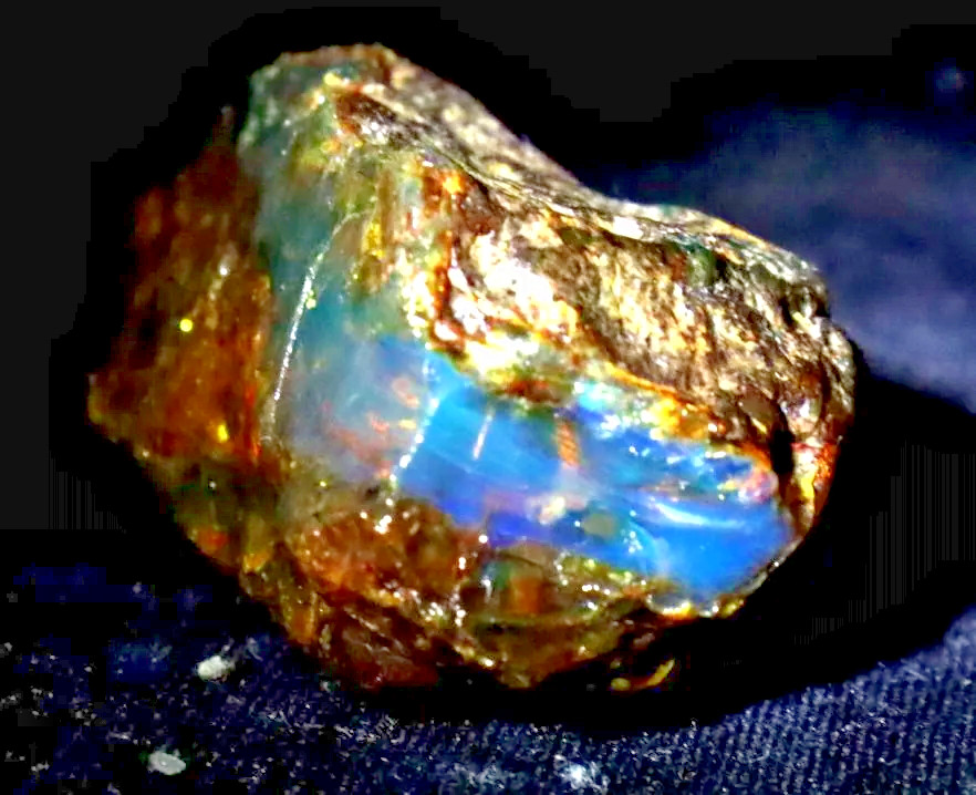 Beautiful Natural Dominican Clear Orange Blue Amber Rough Specimen 53mm 22g