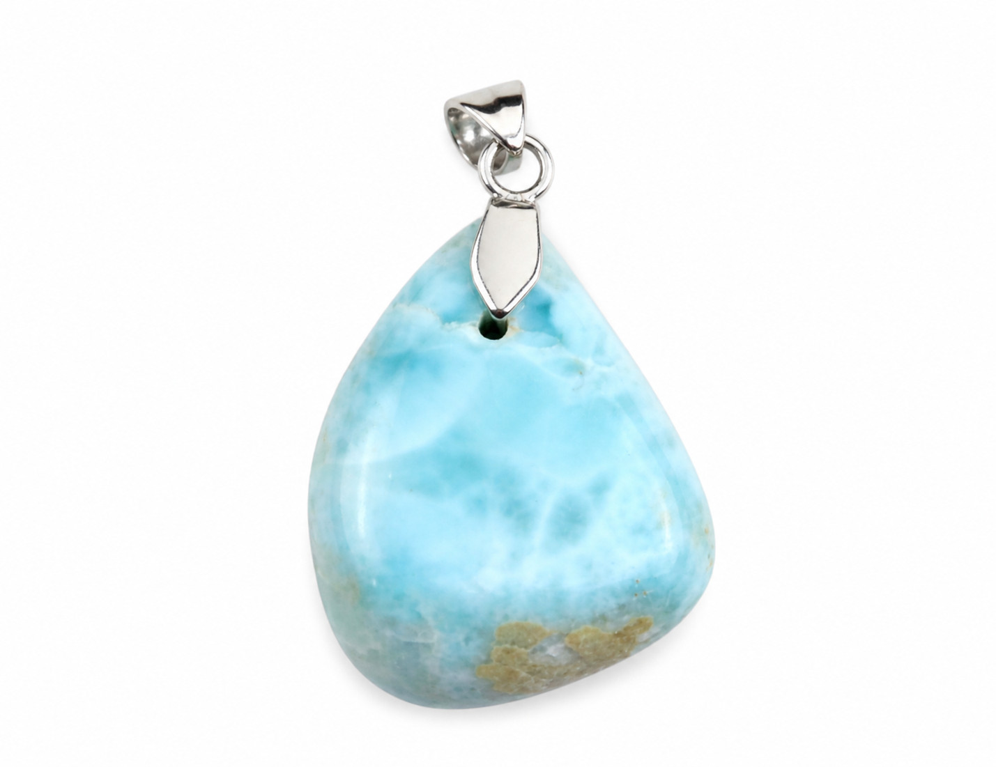 Beautiful Natural Light Blue Larimar Pendant 37mm
