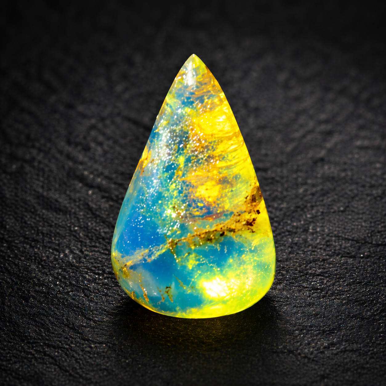 Prettily  Dominican Clear Light Blue Amber Polished Stone 19mm FREE DRILLING