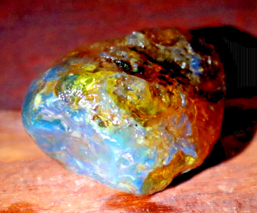 Impressive Natural Dominican Crystal Clear Yellow Blue Amber Rough Specimen 40mm
