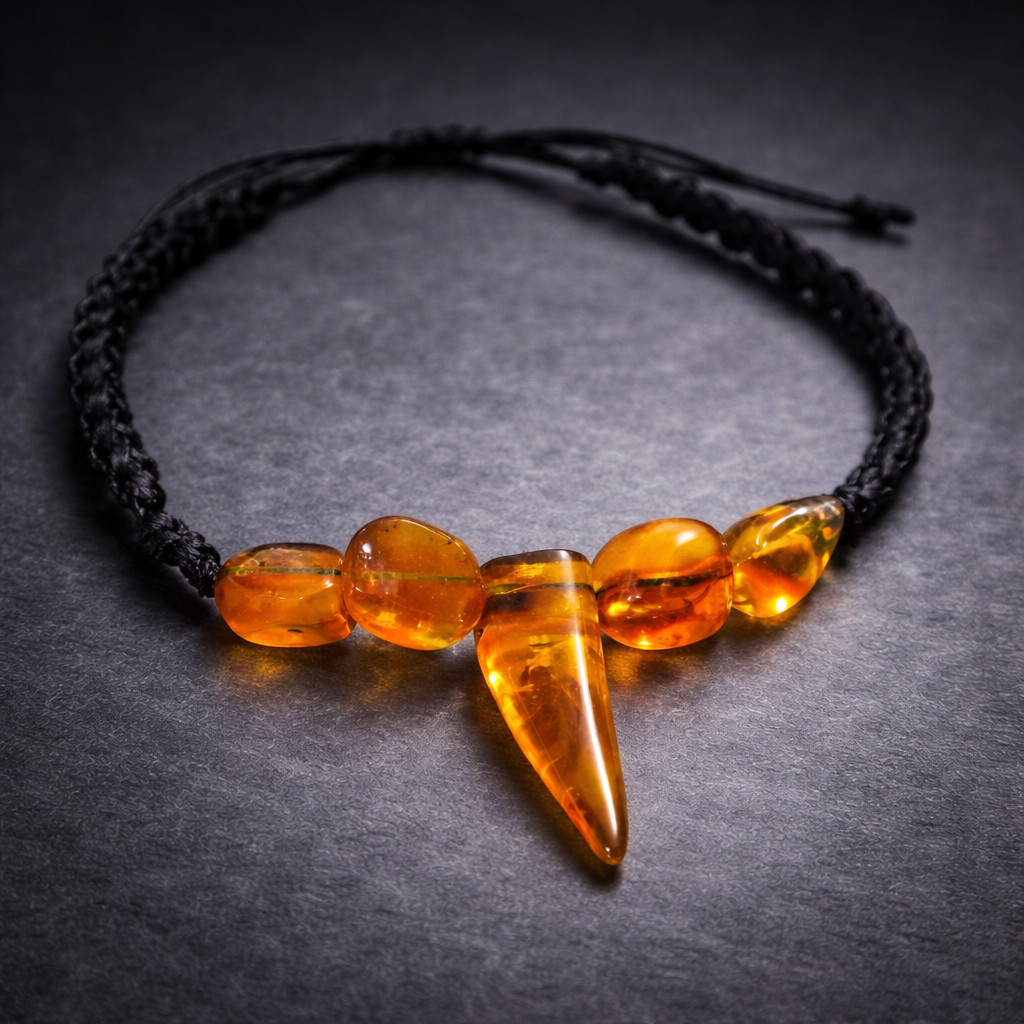 Lovely Natural Clear Yellow Orange Amber Bracelet adjustable