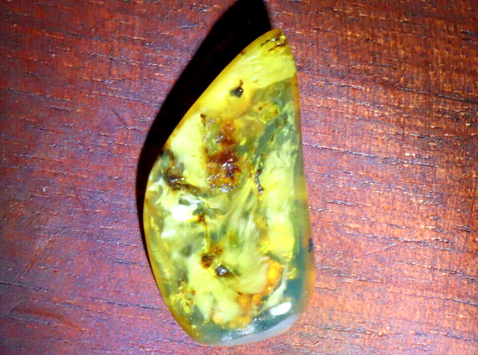 Finest Natural Dominican Translucent Green Yellow Amber Polished Stone 30mm