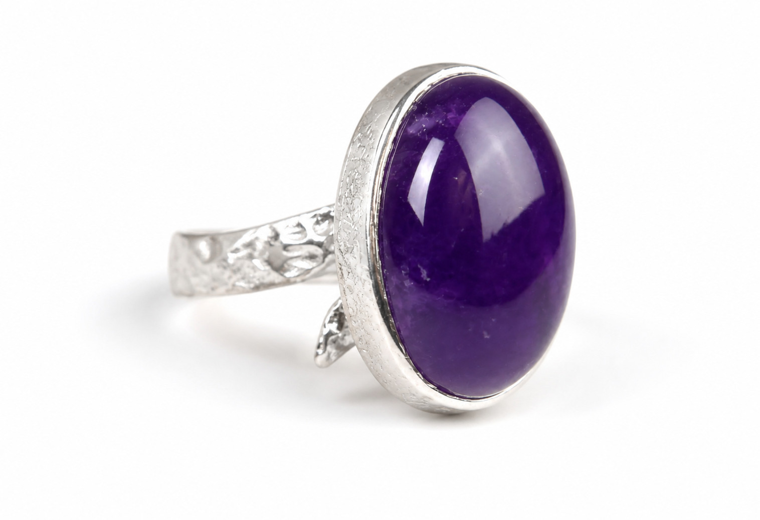 Exquisite Natural Clear Deep Purple Amethyst .925 Sterling Silver Ring #6