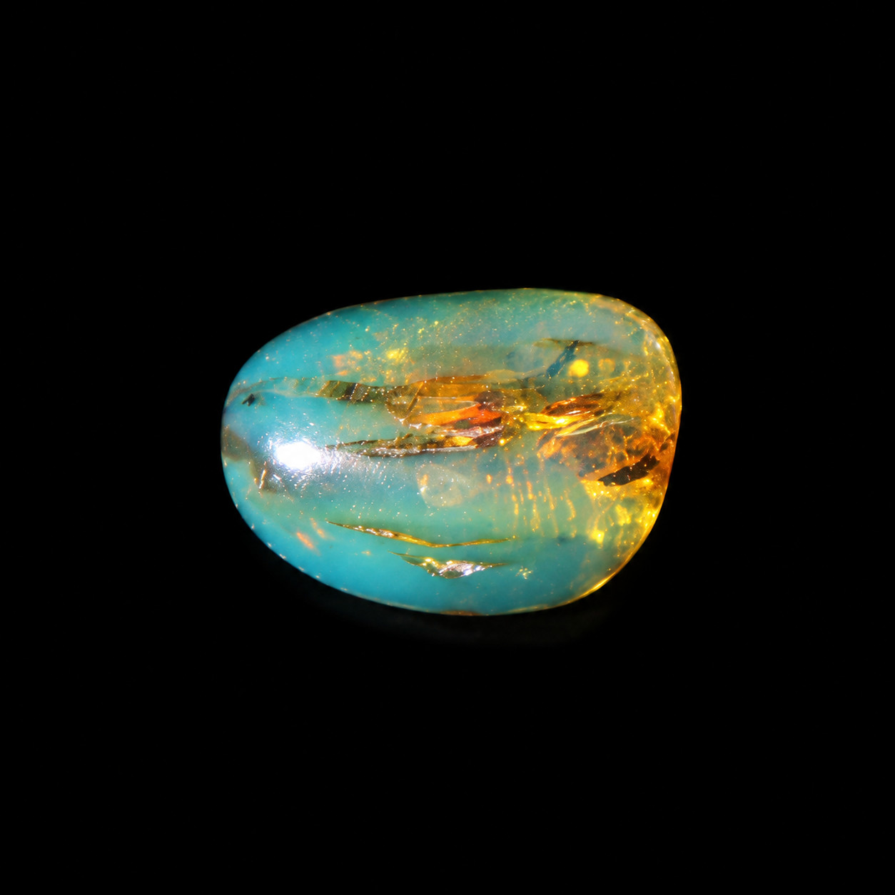 Lovely Natural Clear Sky Blue Amber Cabochon polished stone  24mm