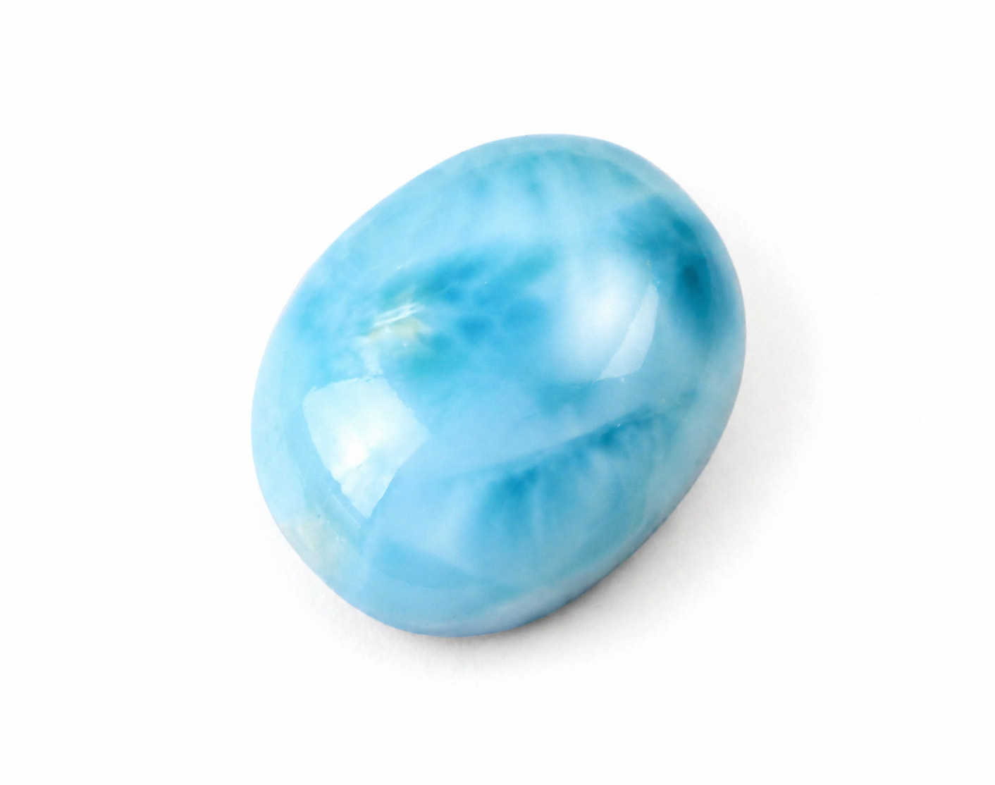 Prettily Natural Clear Sky Blue Larimar Oval Cabochon 18mm