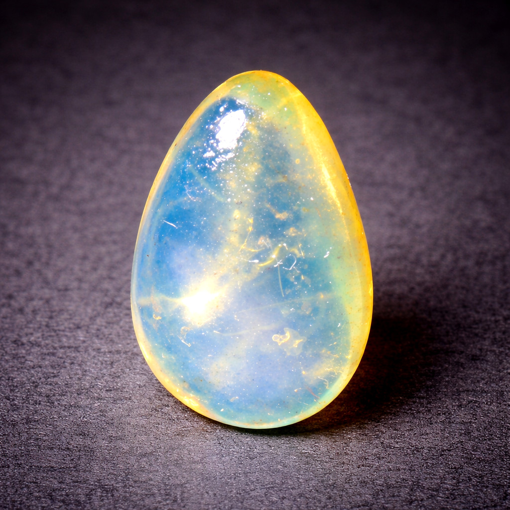 Exquisite Natural Dominican Clear Sky Blue Amber Polished Stone 22mm