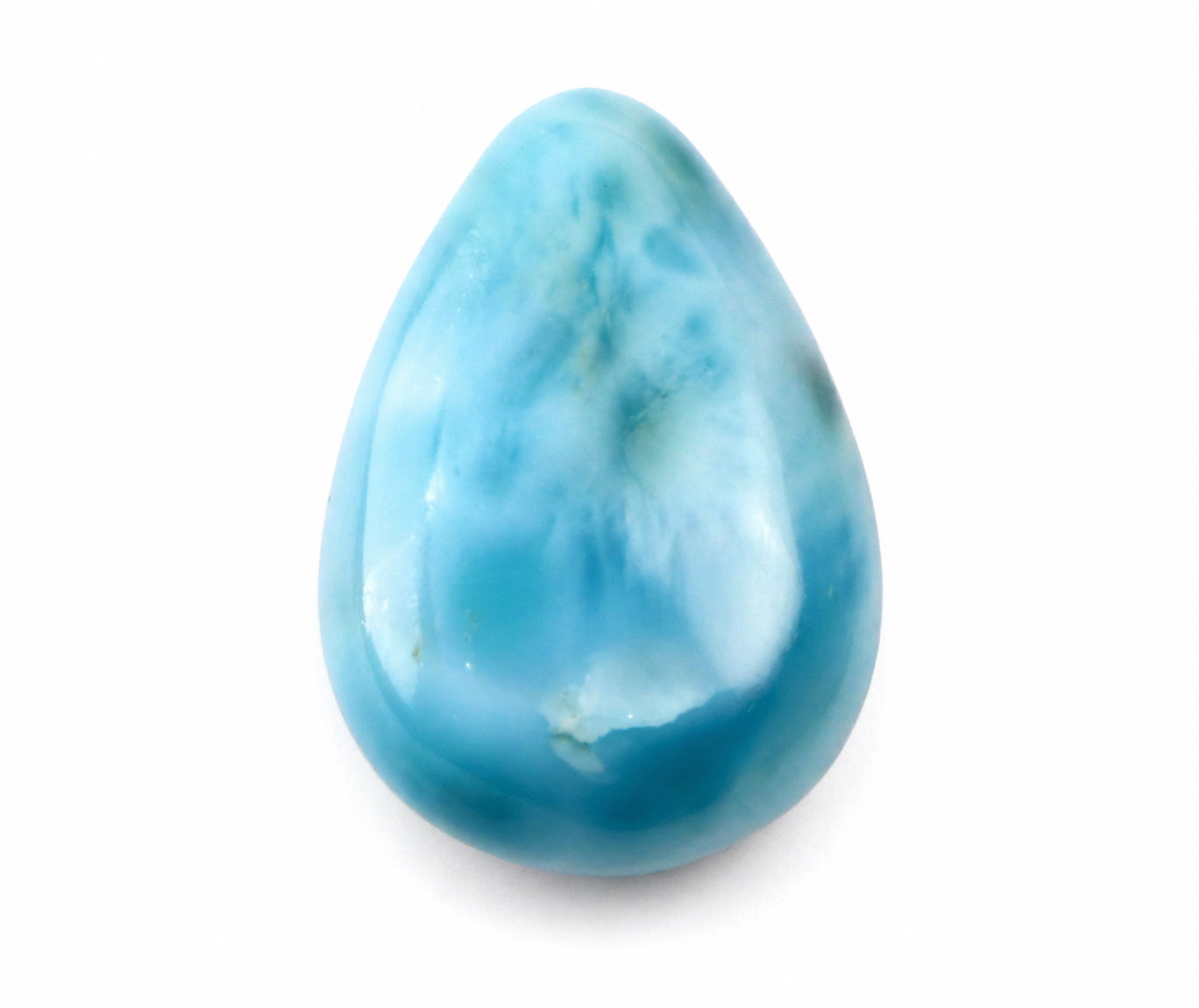 Lovely Natural Dominican Sky Blue Larimar Polished Stone 21mm