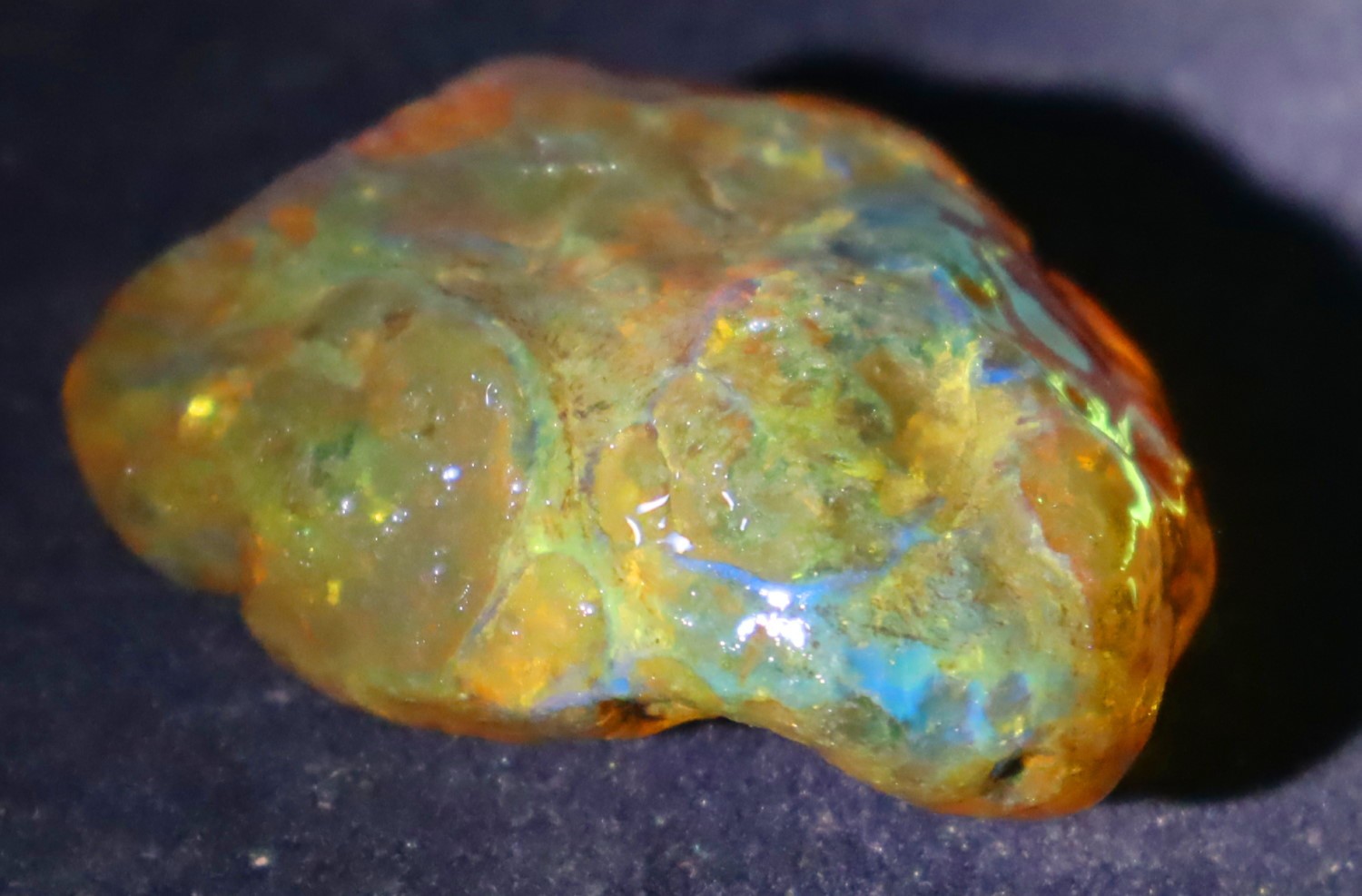 Natural Dominican Blue Amber Rough Specimen 53mm 26.2g Clear Yellow