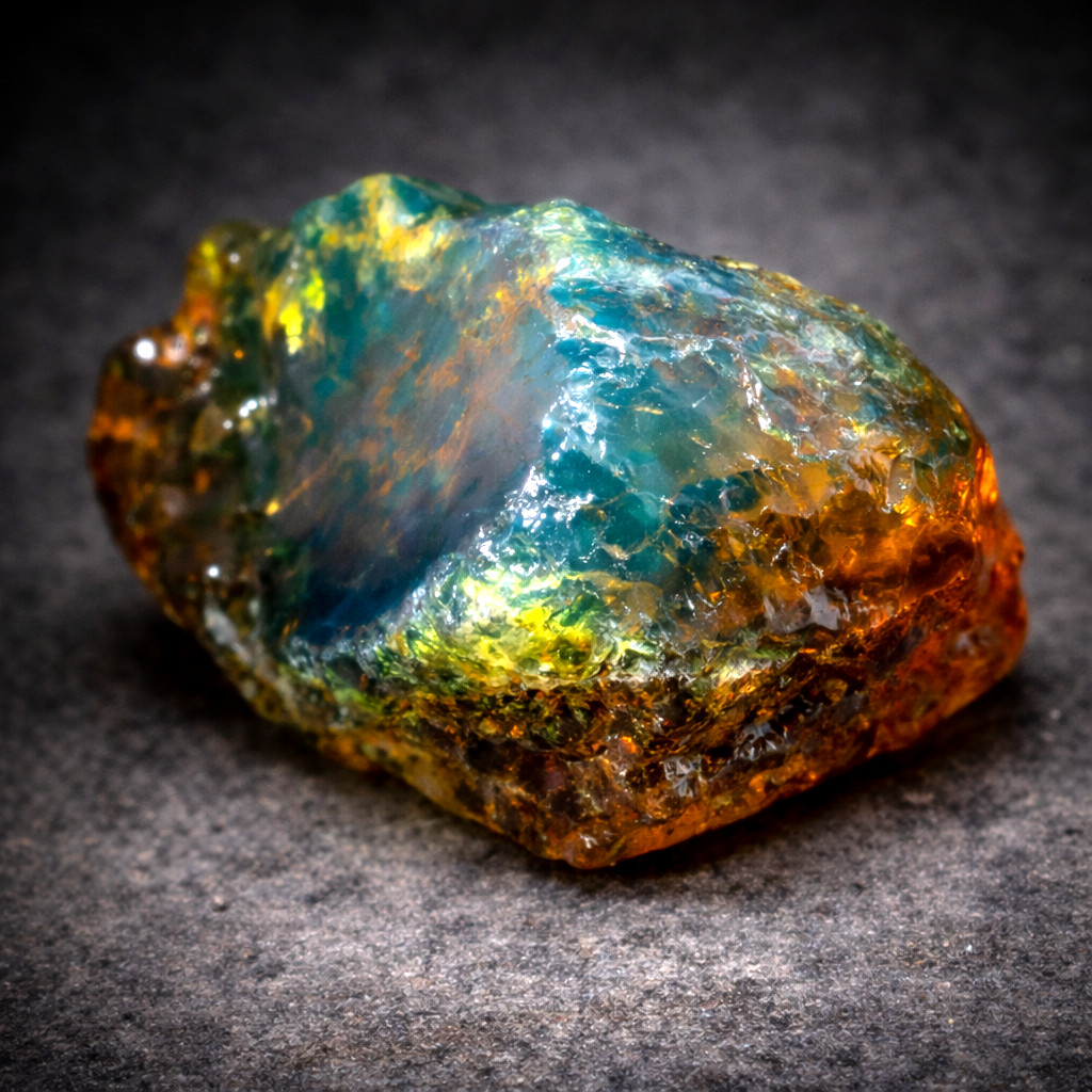 Charming Natural Dominican Clear Yellow Blue Amber Rough Specimen 41mm 18.2grams