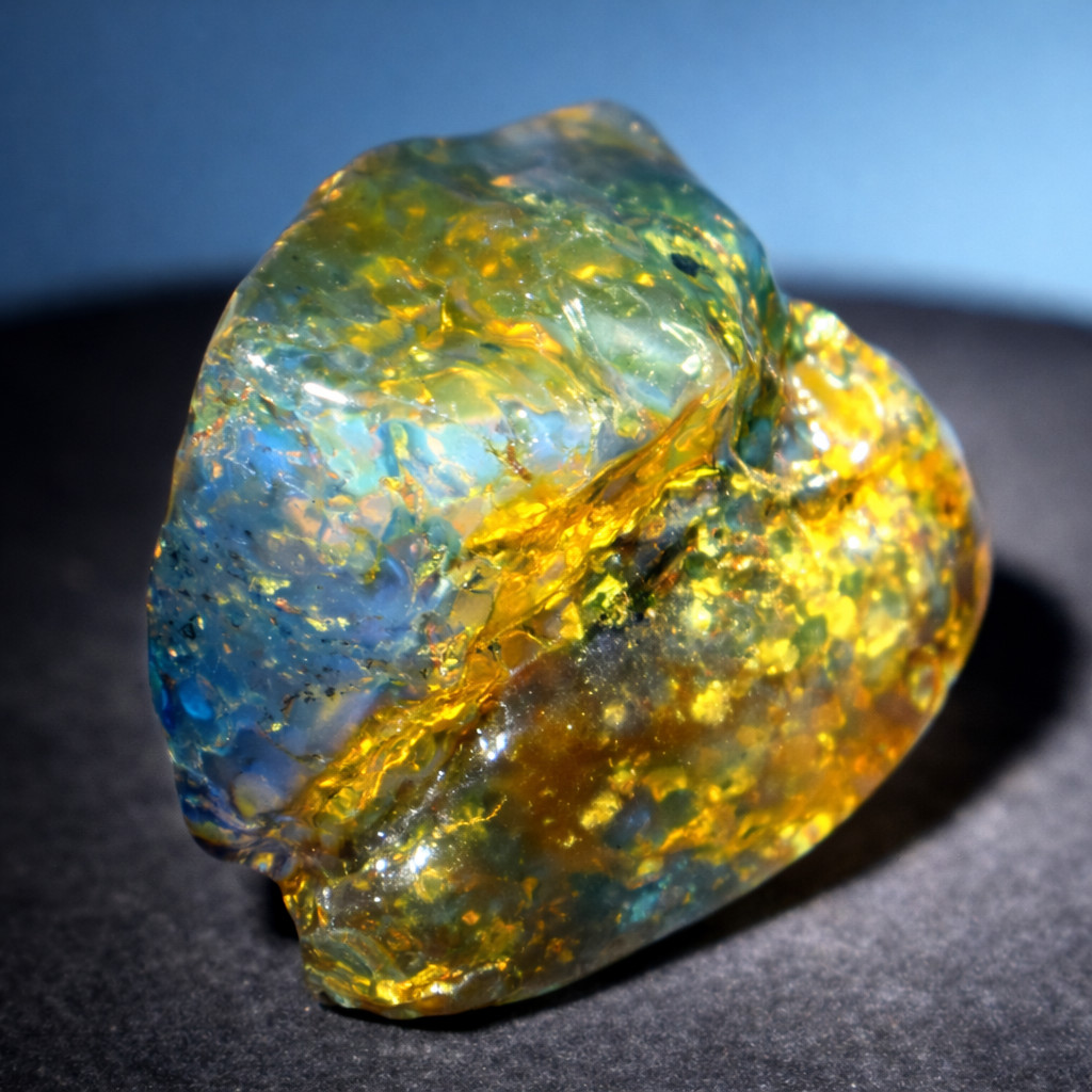 Finest Natural Dominican Clear Green Blue Amber Rough Specimen 51mm 32.5g