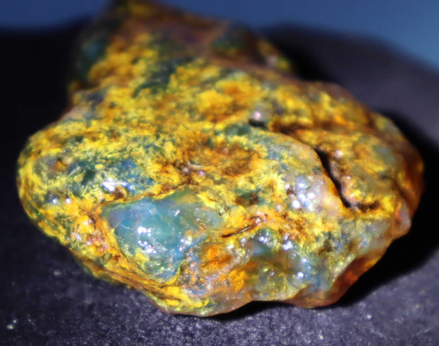 Beautiful Natural Dominican Translucent Green Blue Amber Rough Specimen 66mm 35g