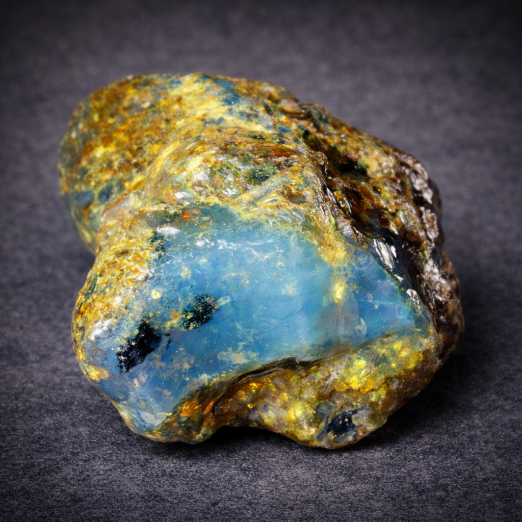Excellent Natural Dominican Clear Sky Blue Amber Rough Specimen 41mm 15.5g