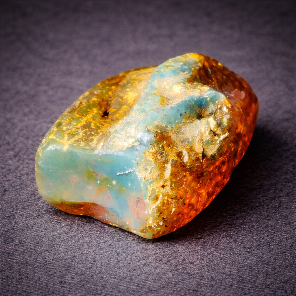 Exquisite Natural Dominican Clear Sky Blue Amber Rough Specimen 44mm 9.7g