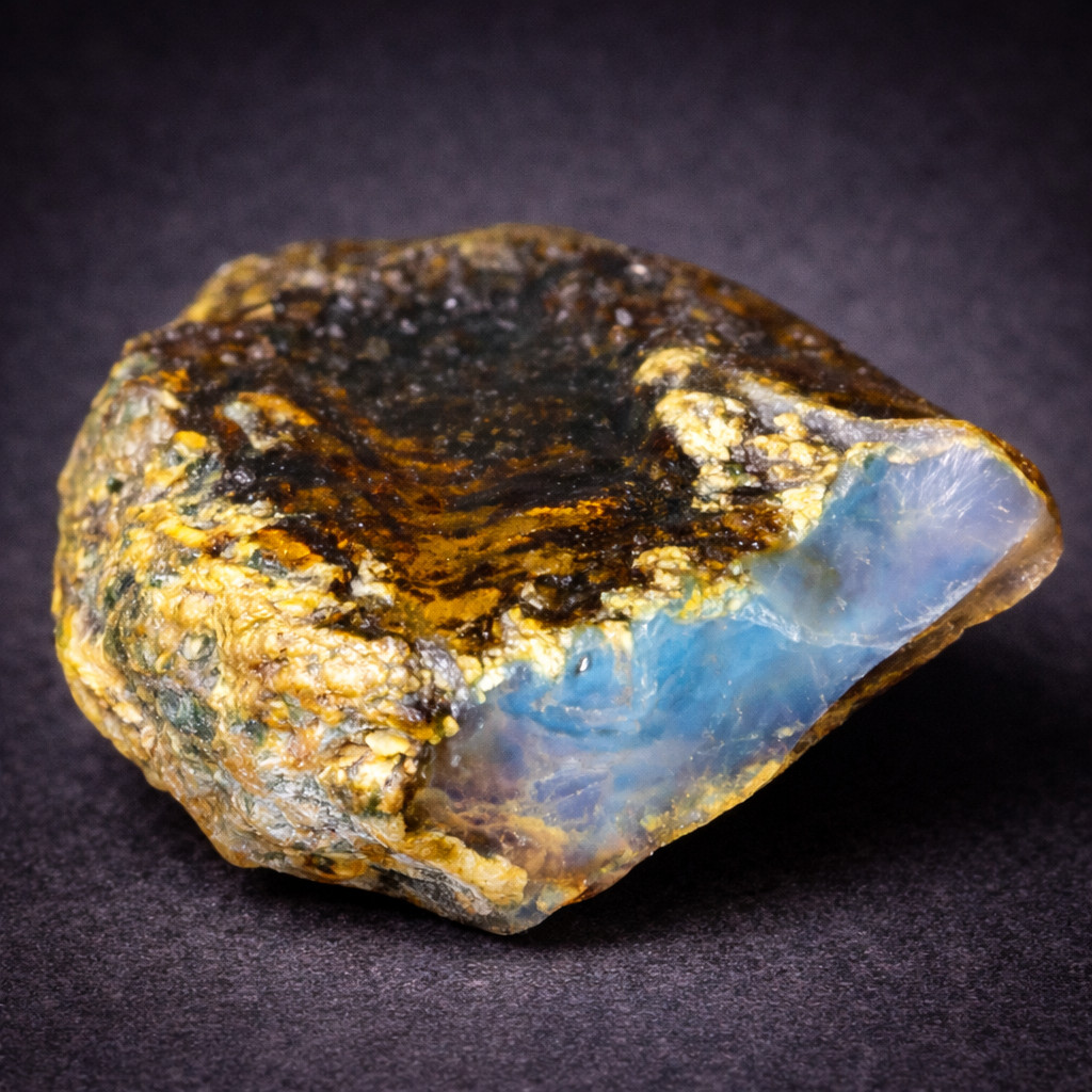 Natural Dominican Blue Amber Rough Specimen 42mm 10g Clear