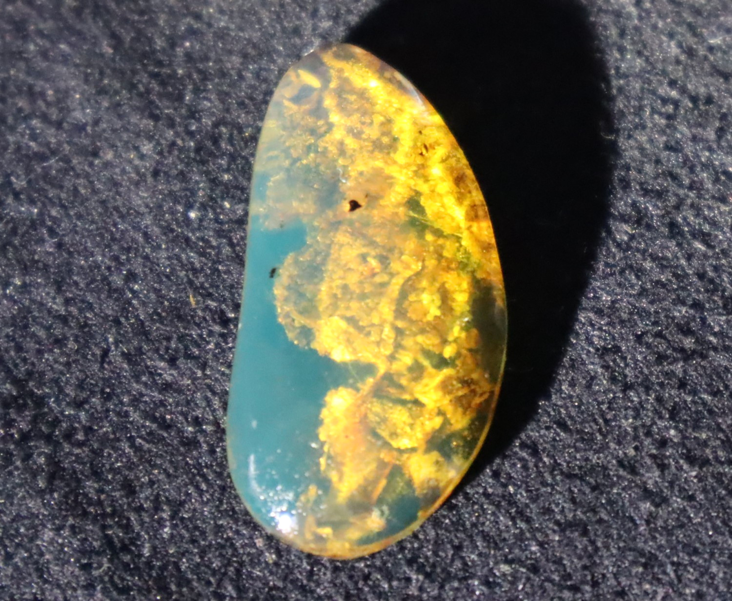 Beautiful Natural Clear Light Blue Amber Cabochon polished stone 27mm