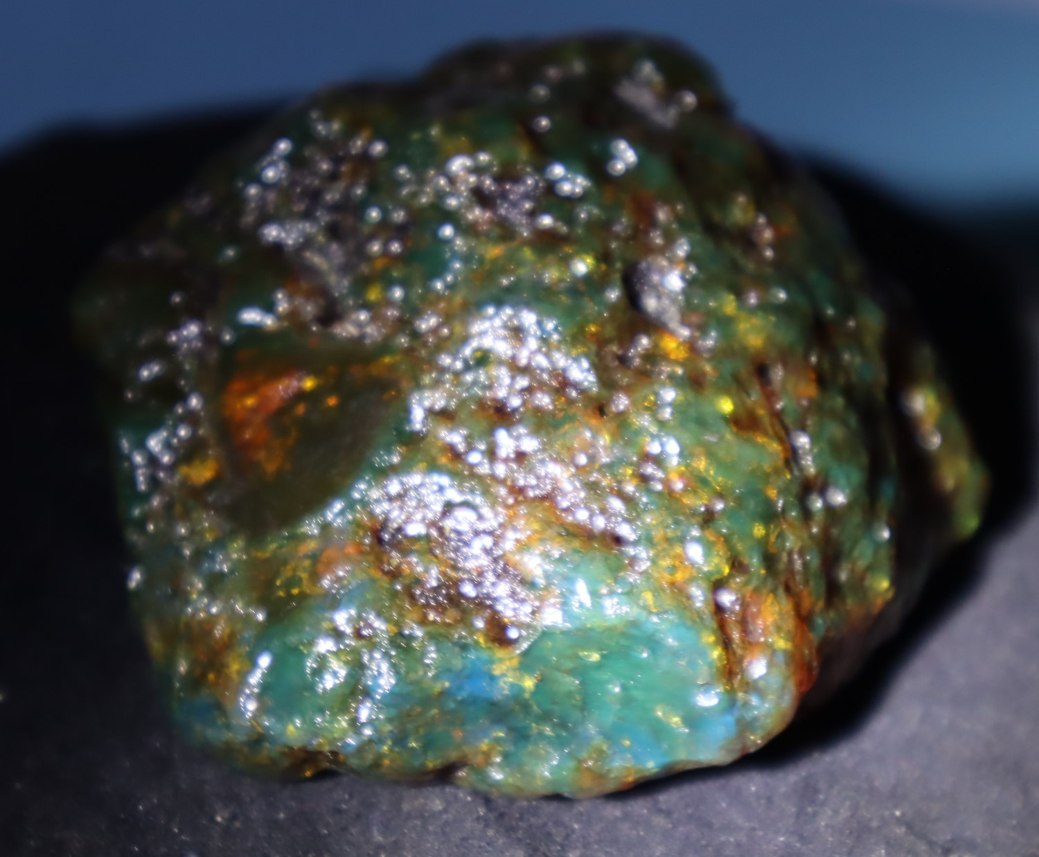 Charming Natural Dominican Translucent Green Blue Amber Rough Specimen 70mm 77g