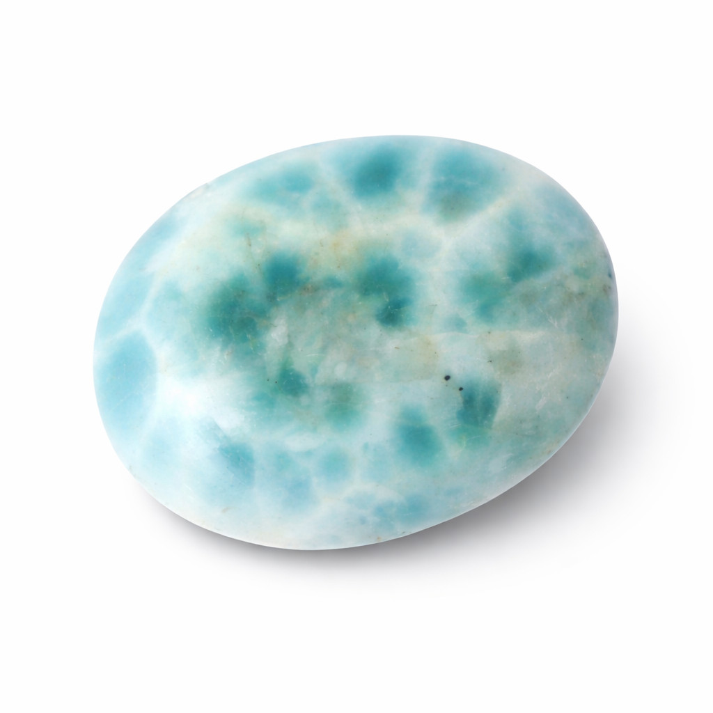 Exquisite Natural Ocean Blue Larimar Oval Cabochon 22mm