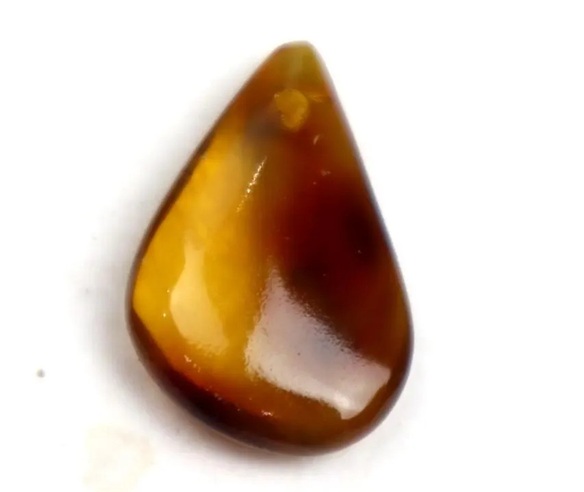 Impressive Drilled Natural Dominican Crystal Clear Yellow Brown Amber Polished