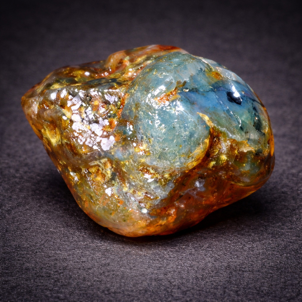 Impressive Natural Dominican Crystal Clear Green Blue Amber Rough Specimen 45mm