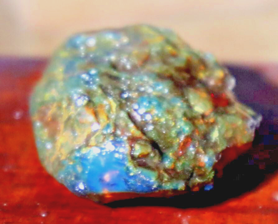 Charming Design Natural Dominican Clear Blue Red Amber Rough Specimen 44mm 14.6g